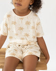 cream Oasis moon elasticated shorties by Bam Loves Boo