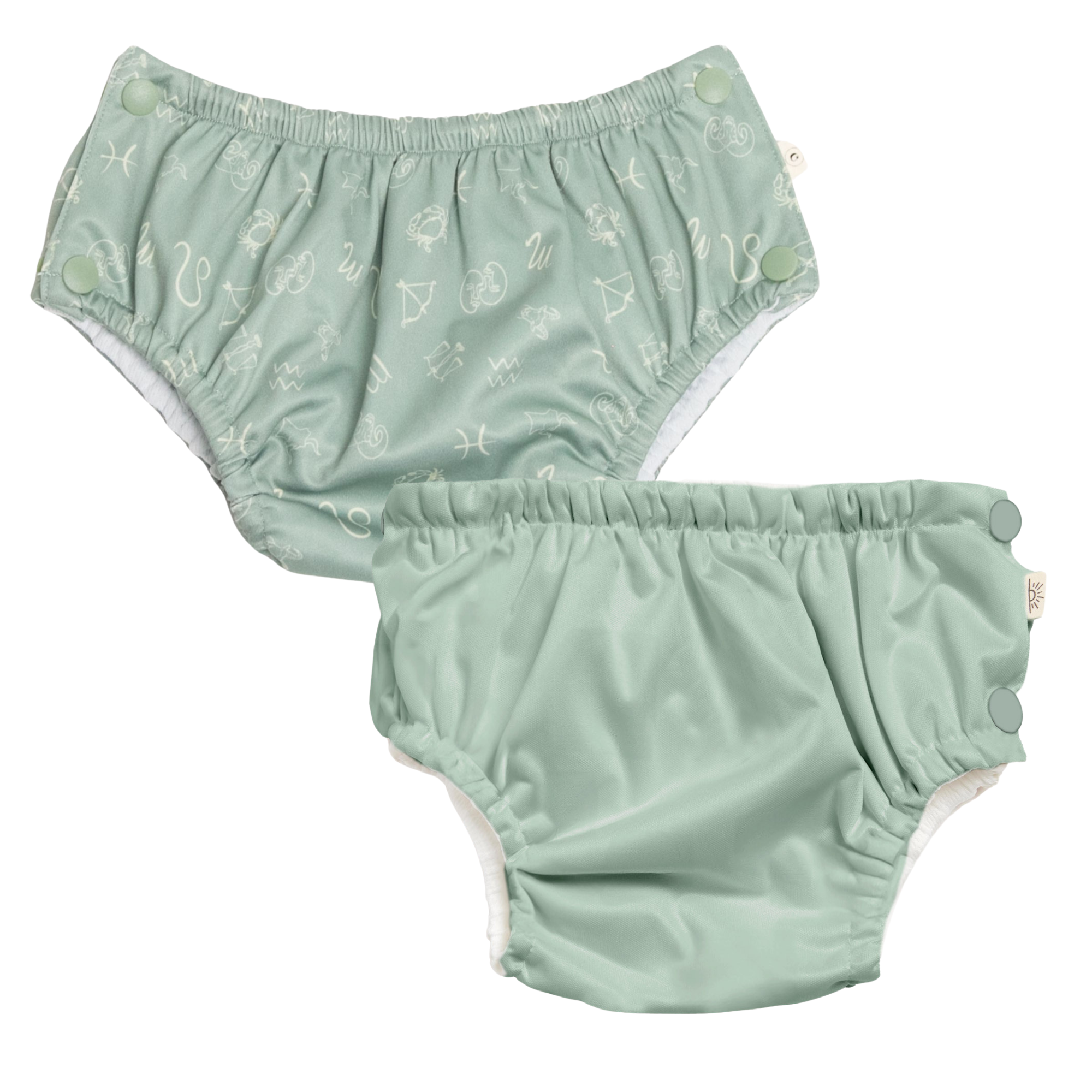 2 Pack of Swim Nappies | Mint + Zodiac Sage - Large 11-13kg