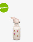 12 oz (355ml) Kid's Classic Water Bottle with Flip Seal Sport Cap (Ice Cream Pink)