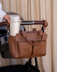 Amelia Pram Caddy - Pebbled Tan