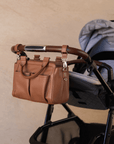 Amelia Pram Caddy - Pebbled Tan