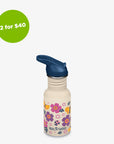 12oz (355ml) Classic Kid's Water Bottle with Flip Seal Sport Cap (Butterflies)