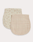 Palm / Painted Stripe Burp Cloth Duo