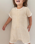 Striped Bamboo and organic cotton Fleece jumpsuit by Bam Loves Boo