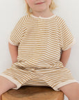 Striped Bamboo and organic cotton Fleece jumpsuit by Bam Loves Boo