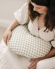 Organic Nursing Pillow Sage + Cream Gingham