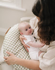 Organic Nursing Pillow Sage + Cream Gingham