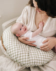 Organic Nursing Pillow Sage + Cream Gingham