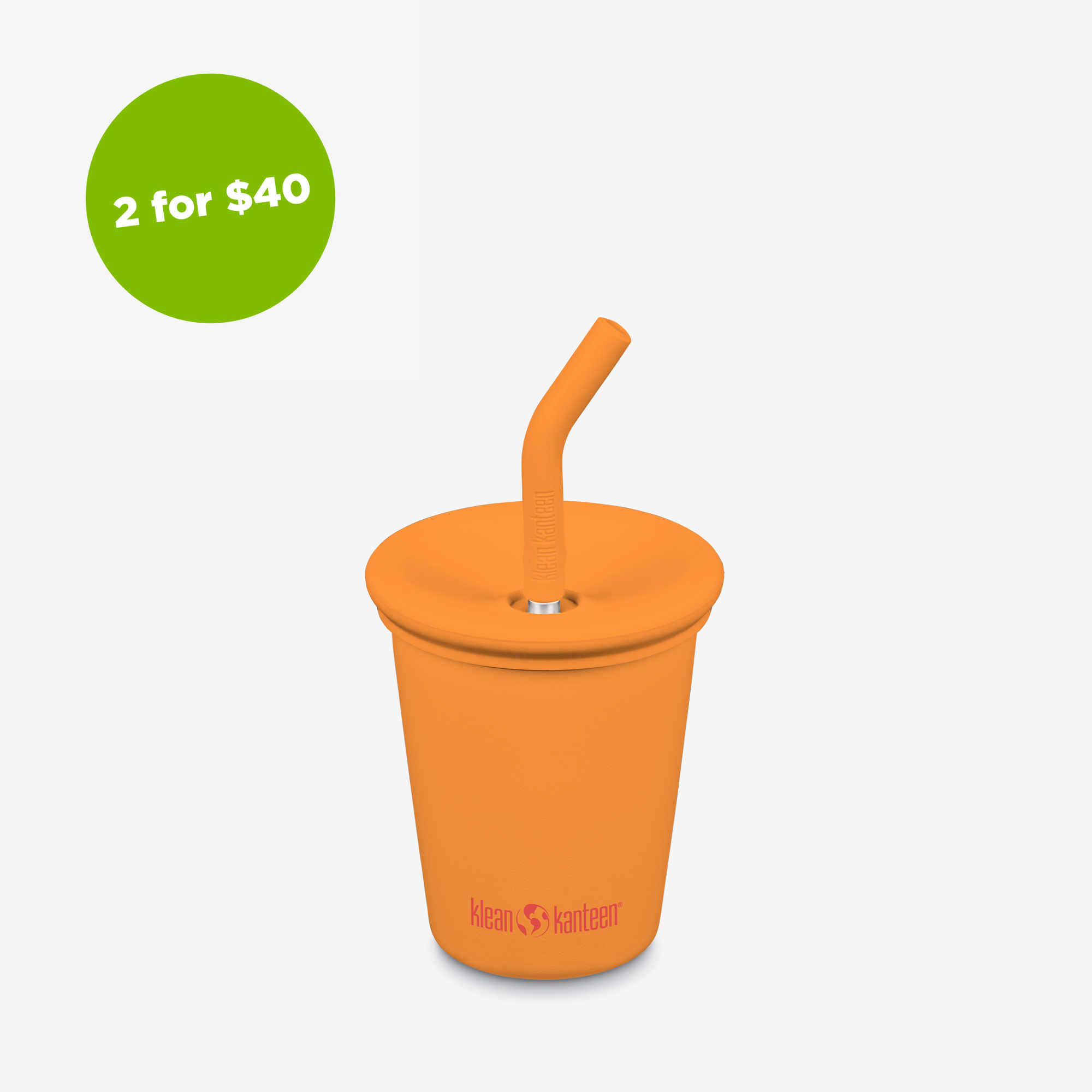 10oz (295ml) Kid's Cup with Straw Lid (Flame Orange)