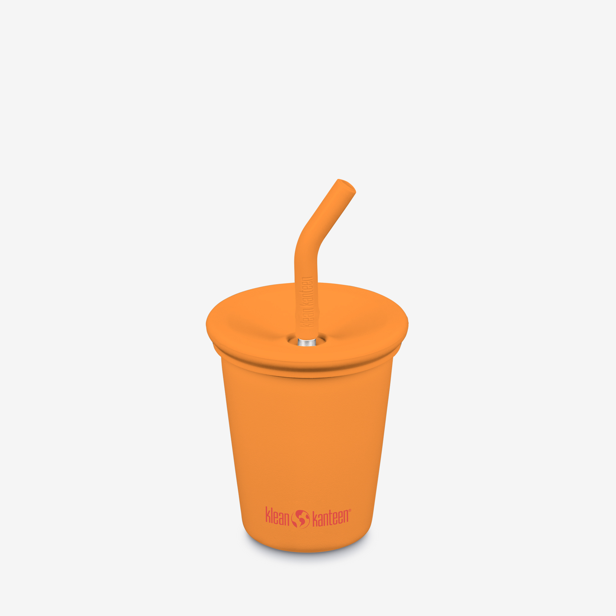 10oz (295ml) Kid's Cup with Straw Lid (Flame Orange)