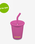 10oz (295ml) Kid's Cup with Straw Lid (Rose Violet)