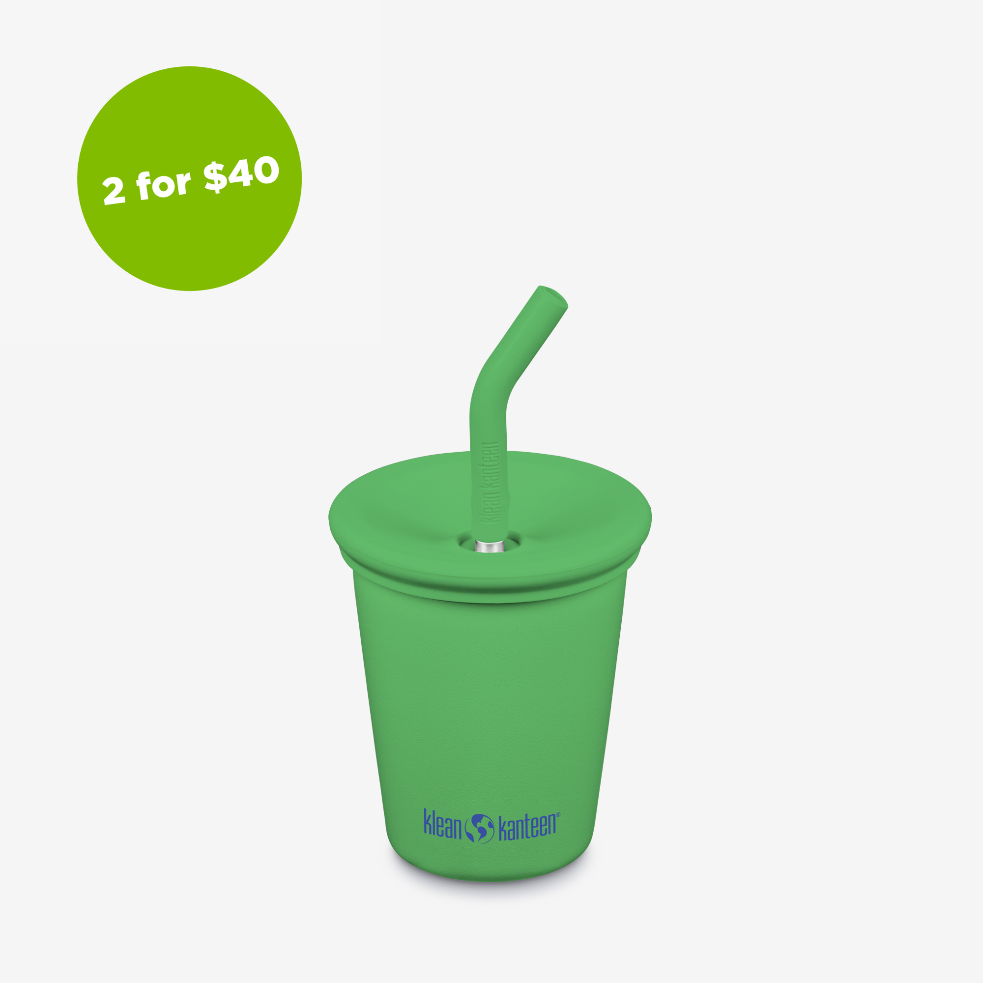 10oz (295ml) Kid's Cup with Straw Lid (Vibrant Green)