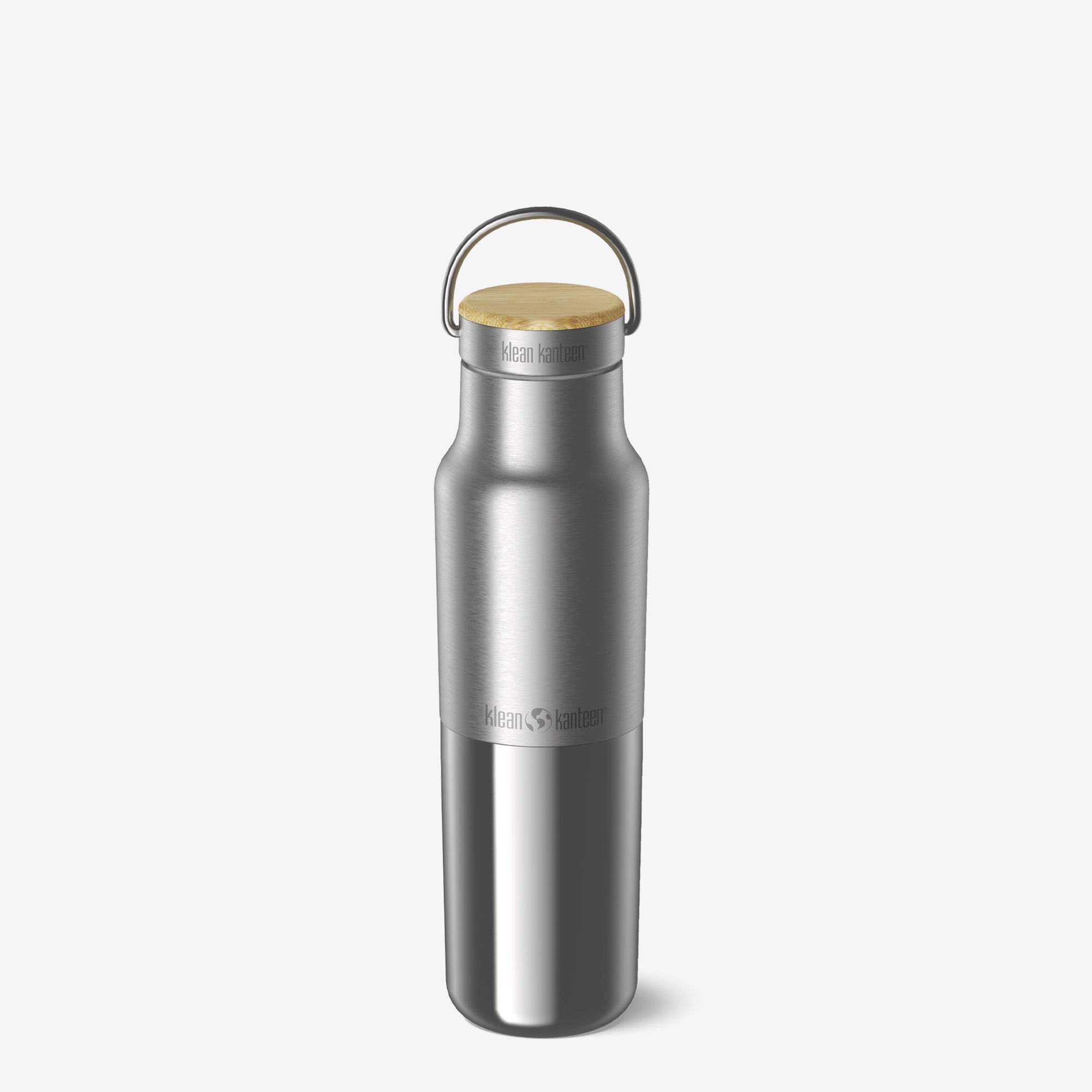 12oz (355ml) Rise Reflect Insulated Water Bottle with Bamboo Cap (Brushed Stainless)