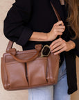 Amelia Pram Caddy - Pebbled Tan