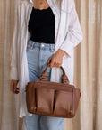 Amelia Pram Caddy - Pebbled Tan