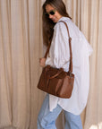 Amelia Pram Caddy - Pebbled Tan