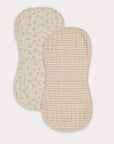 Palm / Painted Stripe Burp Cloth Duo