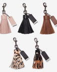 Leather Key Ring/ Bag Tassel – Blush