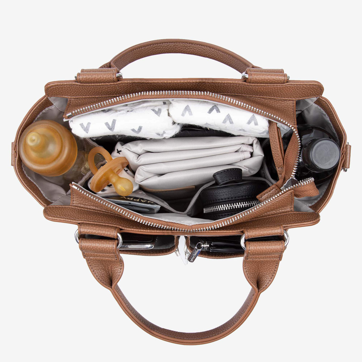Amelia Pram Caddy - Pebbled Tan