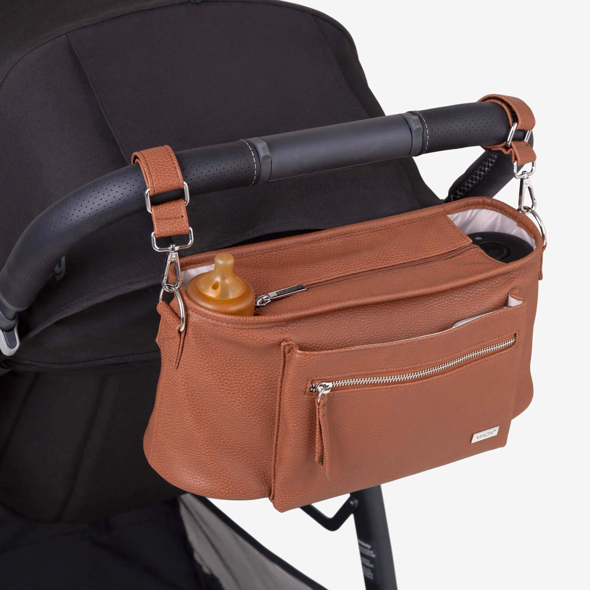 Billie Pram Caddy - Pebbled Tan
