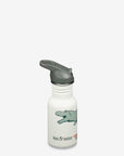 12 oz (355ml) Kid's Classic Water Bottle with Flip Seal Sport Cap (Dino Skate White)