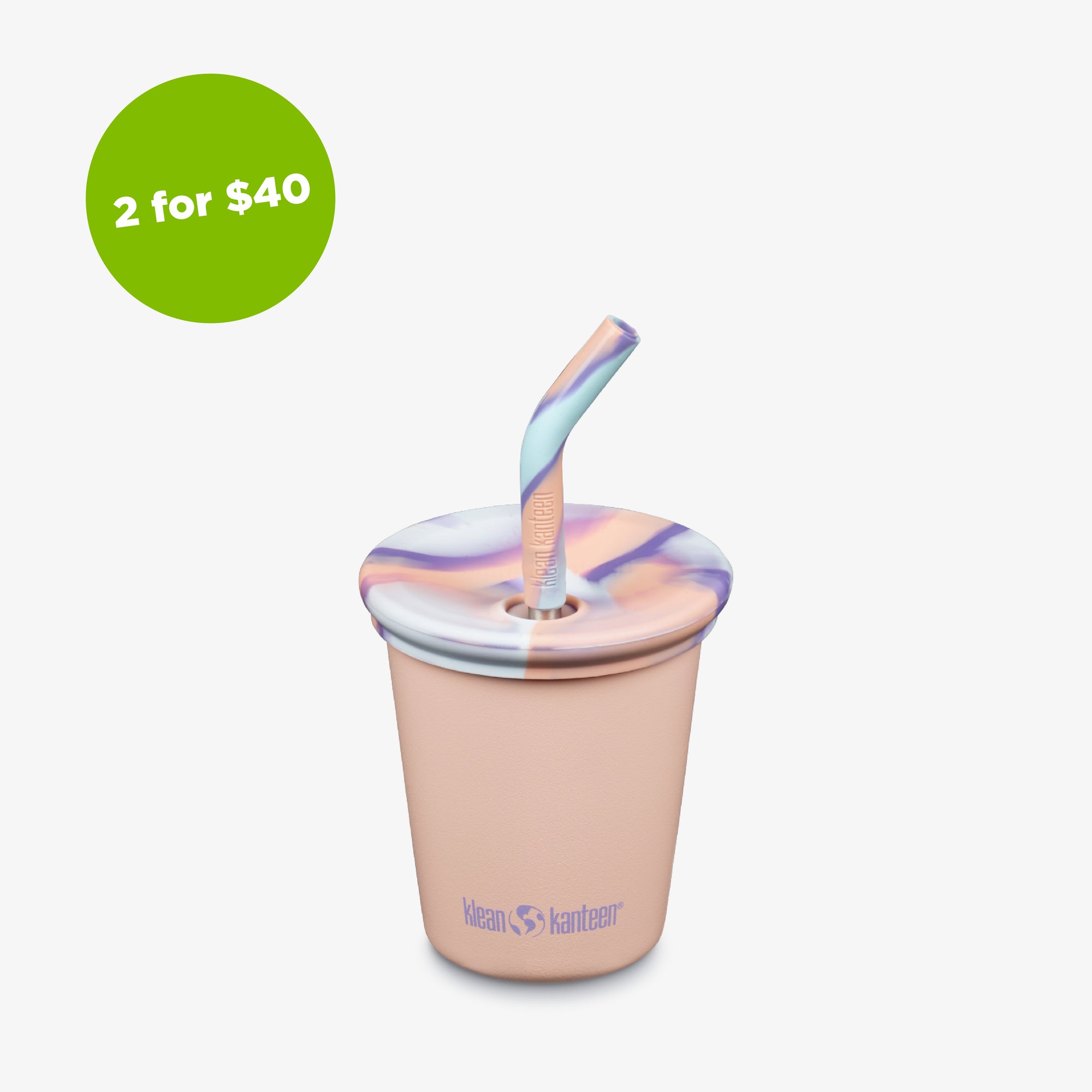 10oz (295ml) Kid's Cup with Straw Lid (Peach Parfait)