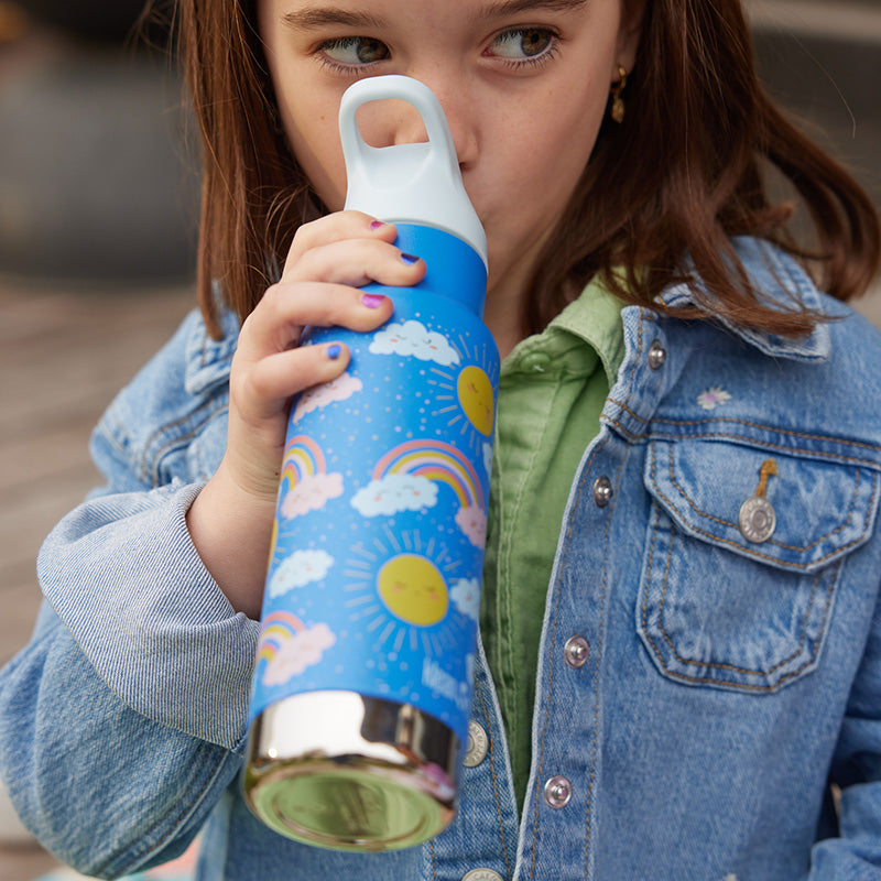 12oz (355ml) Kid's Classic Insulated Water Bottle with Flip Seal Sport Cap (Dino Skate Red)