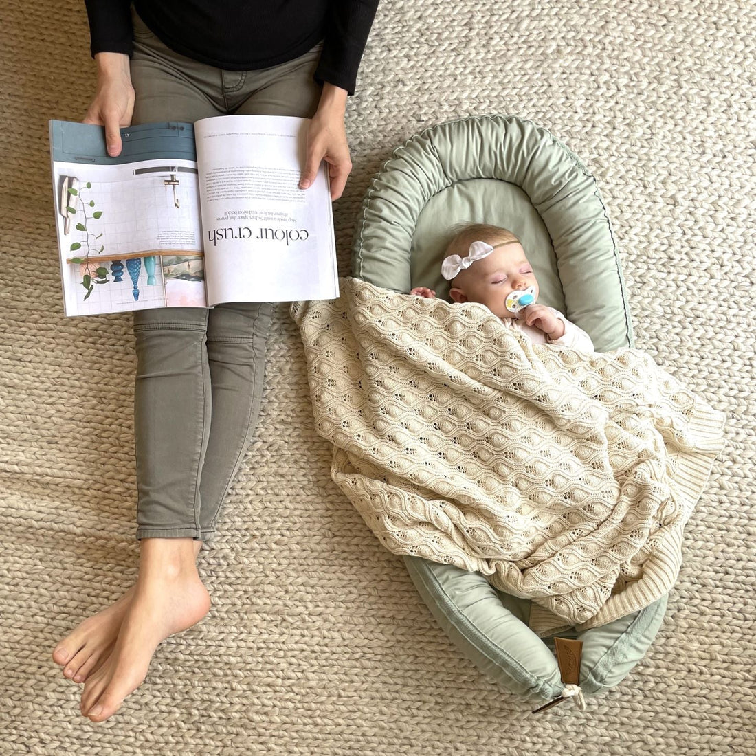 Organic Baby Nest - Sage by Bubnest